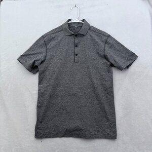 Lululemon Polo Shirt Mens M Gray Performance Stretch Athletic Casual
